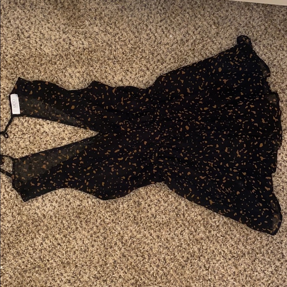 Black Speckled Romper